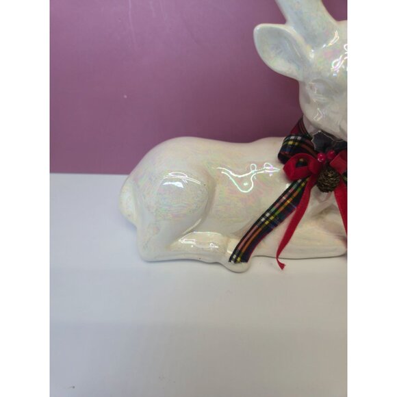 Vintage Brinns Ceramic Deer Figure Iridescent finish Collectible Christmas decor - Picture 3 of 11